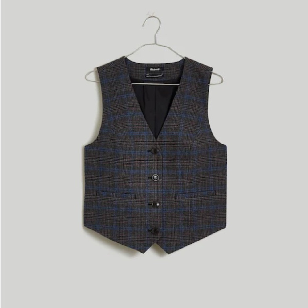 Women’s Plaid Wool Italian Vest